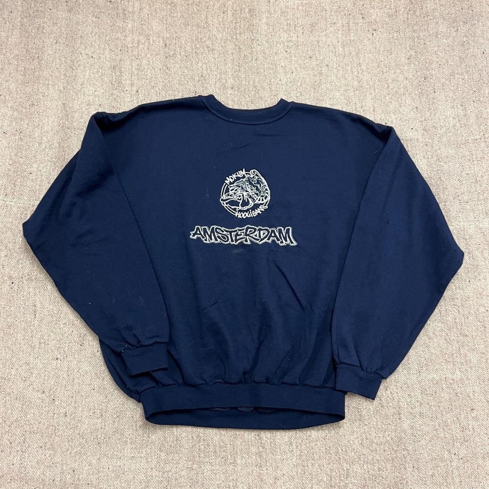Vintage AFC Ajax Sweatshirt Mens XL Blue 1990s‎ Mokum Holligans